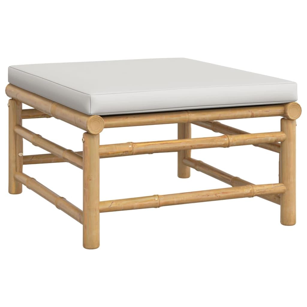 vidaXL Garten-Lounge-Set Bambus Hellgrau 4-teilig