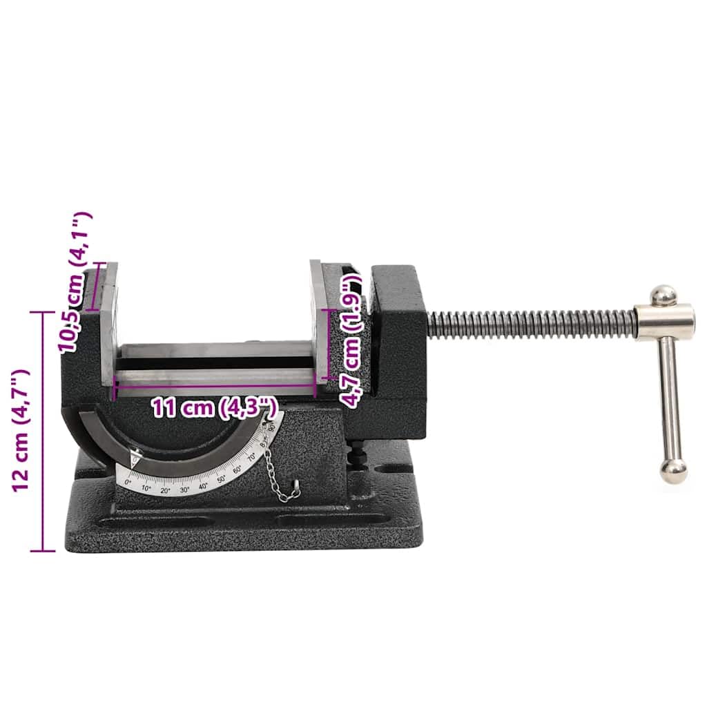 vidaXL Maschinenschraubstock kippbar 110 mm Gusseisen