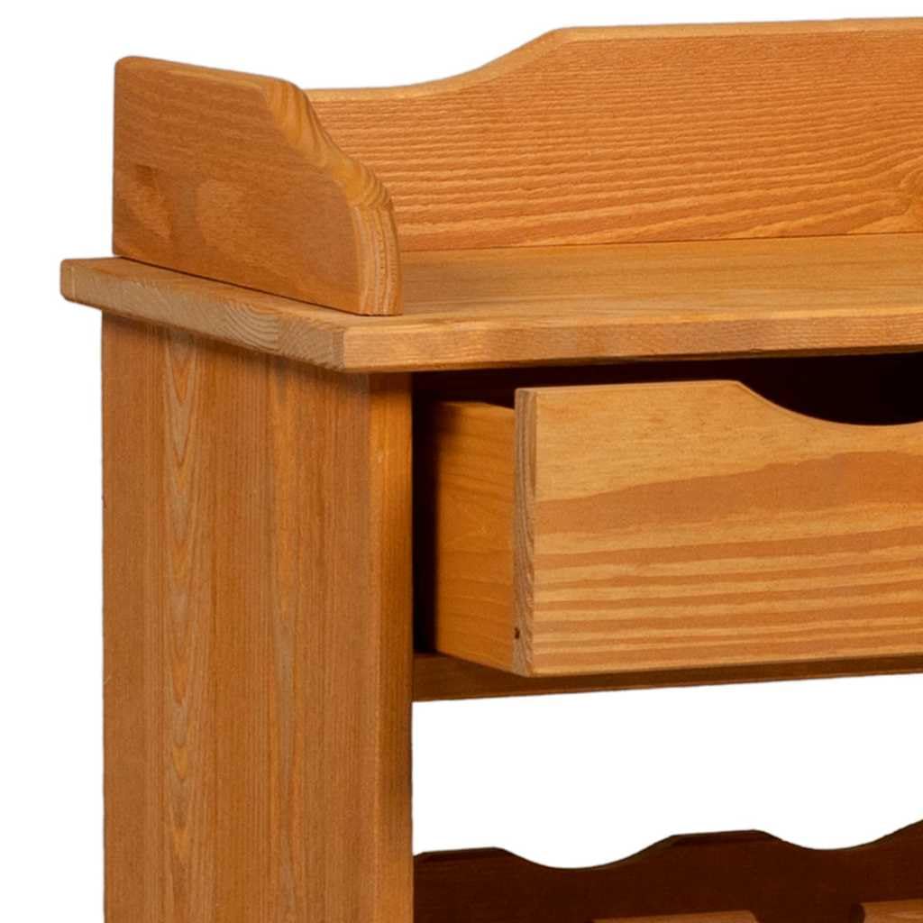 vidaXL Möbel Weinregal Braun Massiv Kiefernholz 58x28x90 cm