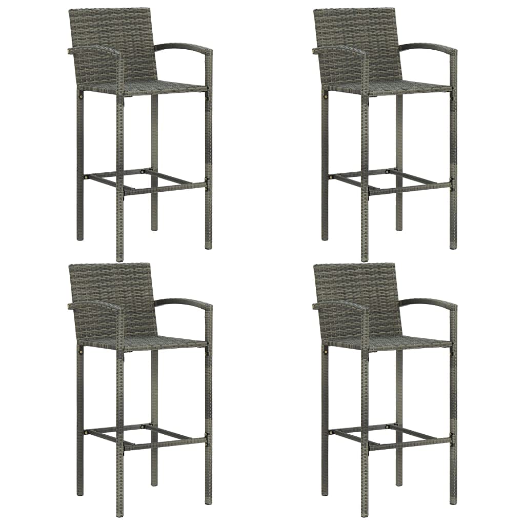 vidaXL Heim & Garten Gartenbar-Set 5-tlg grau Holz Rattan