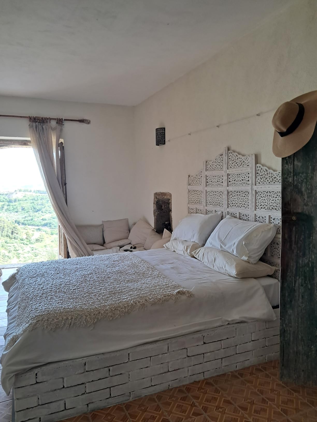 vidaXL Raumteiler Paravent Weiß Mangoholz 160x165 cm
