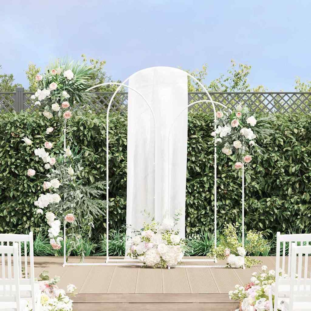 vidaXL Heim & Garten Hochzeitsbogen Weiß 3 Stk 120 cm Stahl
