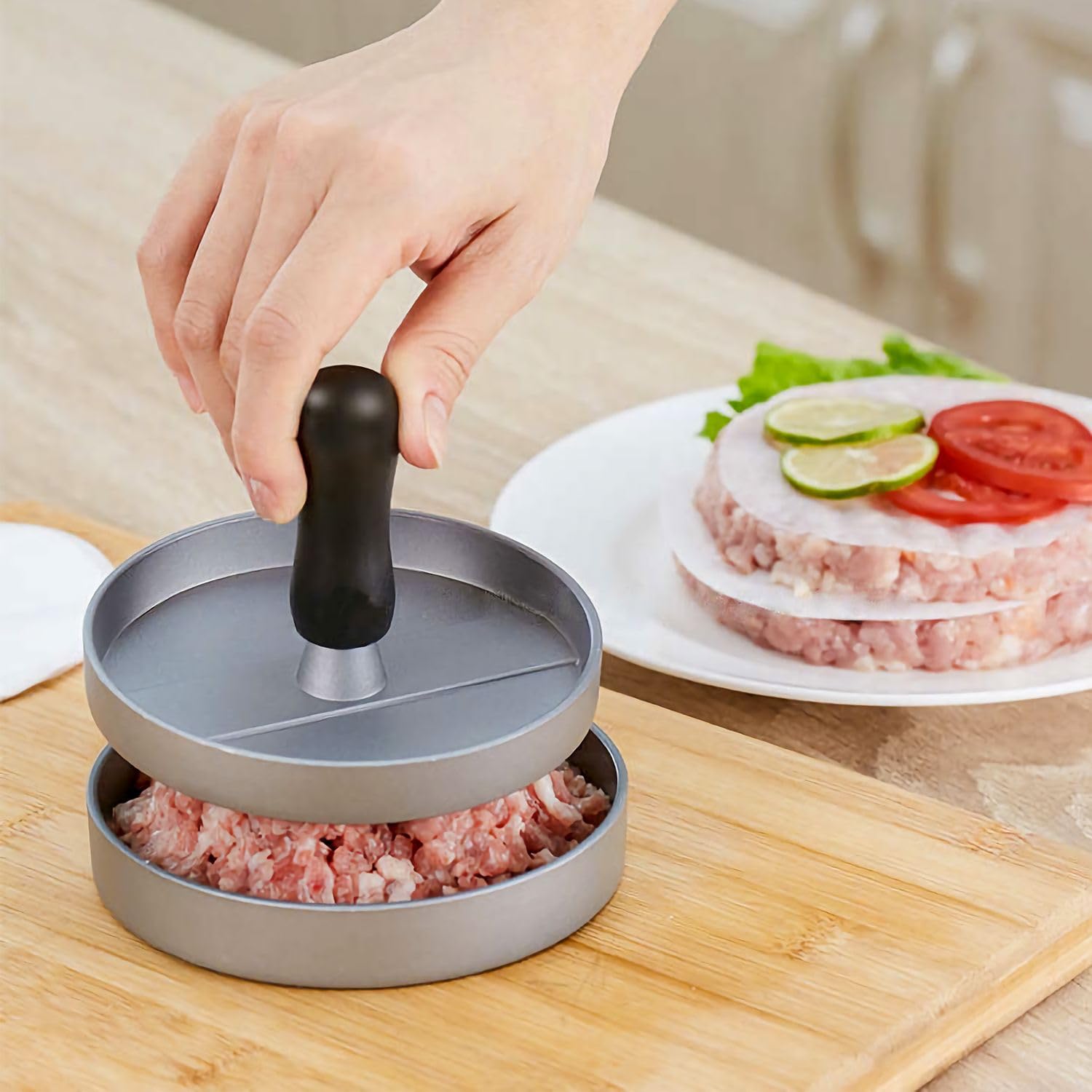 Intirilife Hamburger Presse Grau 12 cm Burger Patties