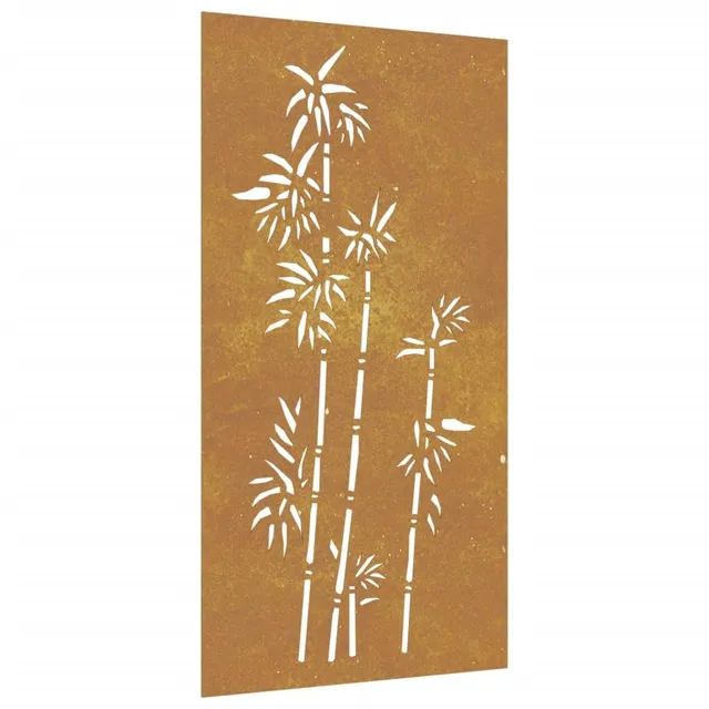 vidaXL Garten-Wanddeko Cortenstahl 105x55 cm Bambus Rost