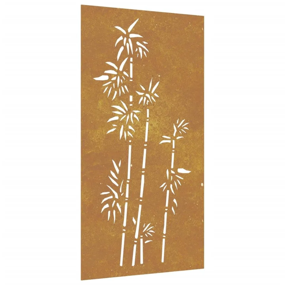 vidaXL Garten-Wanddeko Cortenstahl 105x55 cm Bambus Rost