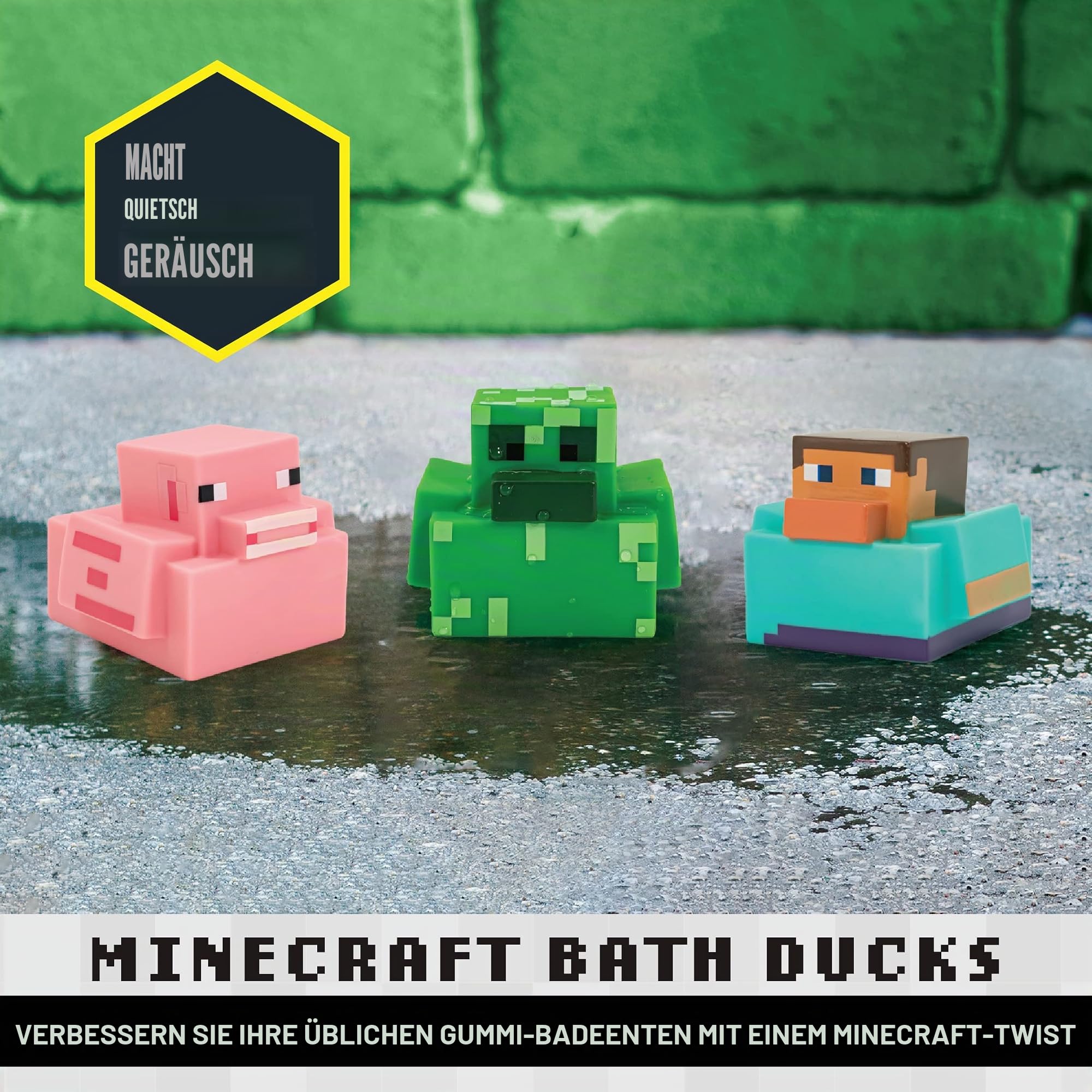 Paladone Homeware Minecraft Badeenten 3er-Set Creeper lizenziert