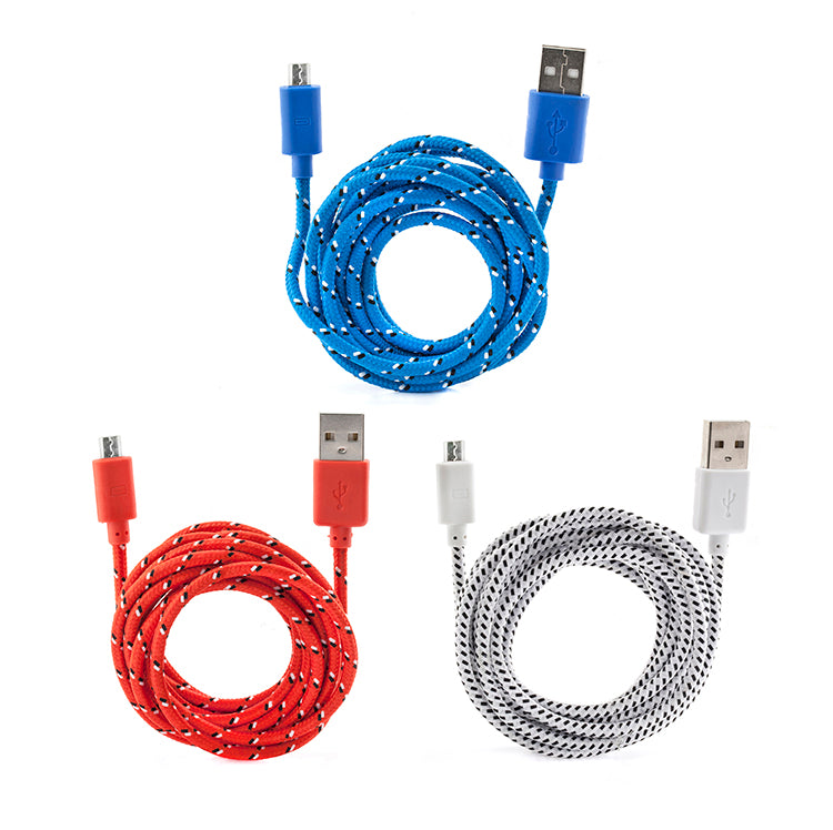 Kikkerland Micro-USB Ladekabel extra lang geflochten