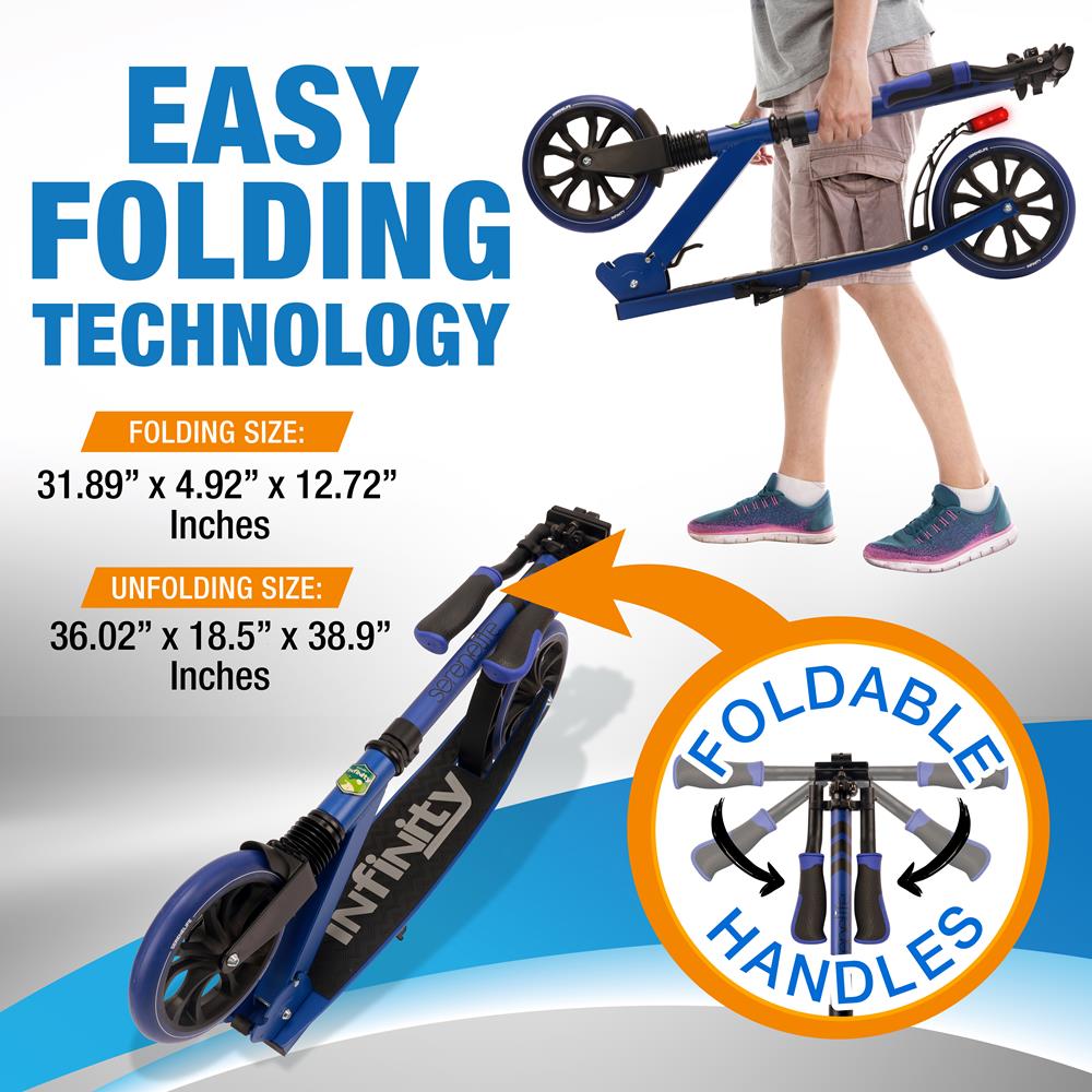 Serenelife Scooters Tretroller klappbar Blau Alu