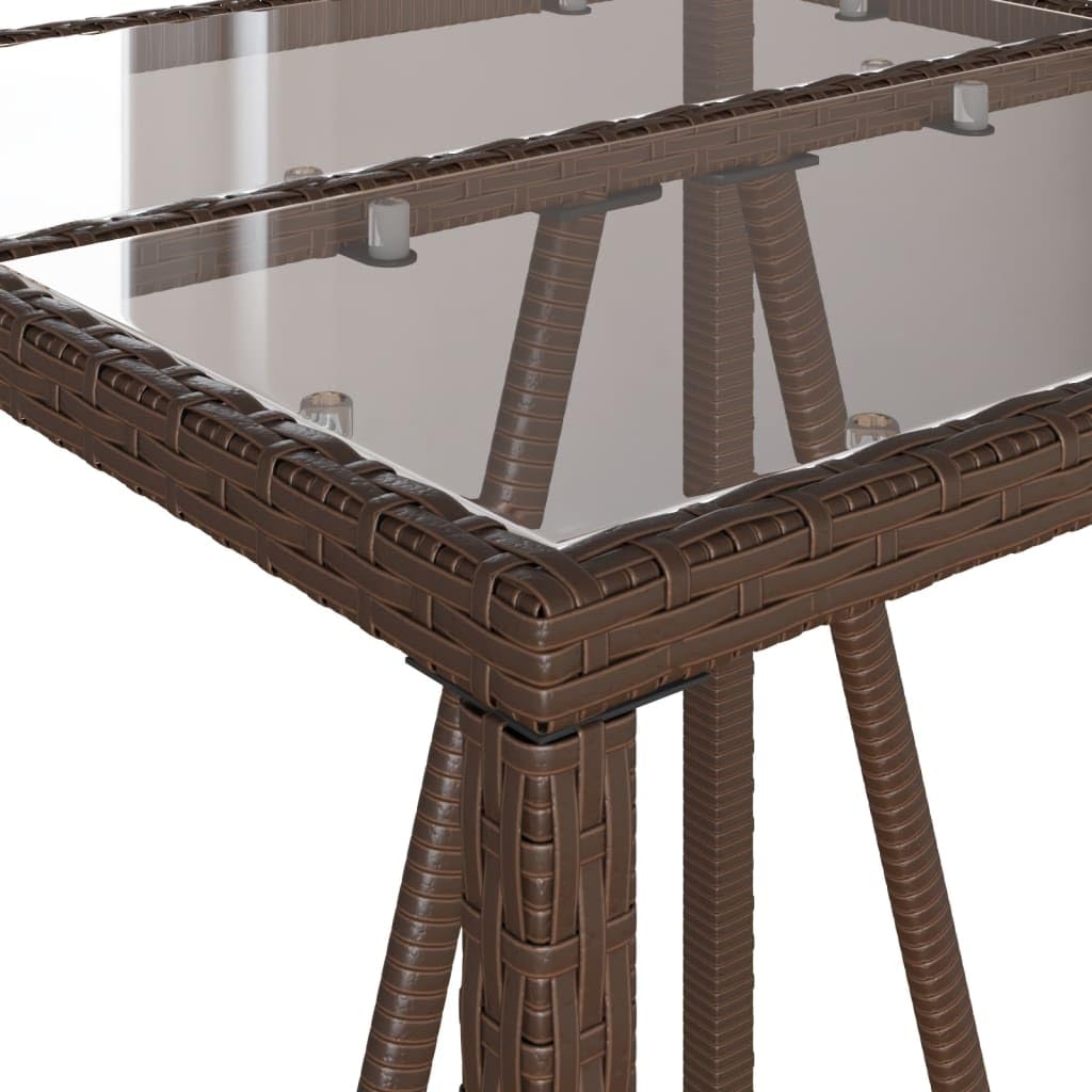 vidaXL Heim & Garten 3-tlg. Gartenbar-Set Braun Poly Rattan Kissen