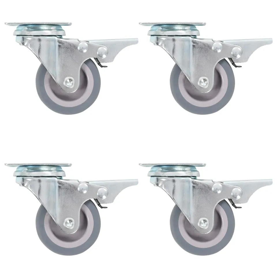vidaXL Lenkrollen 50 mm Doppelbremse Möbelrollen 4 Stück