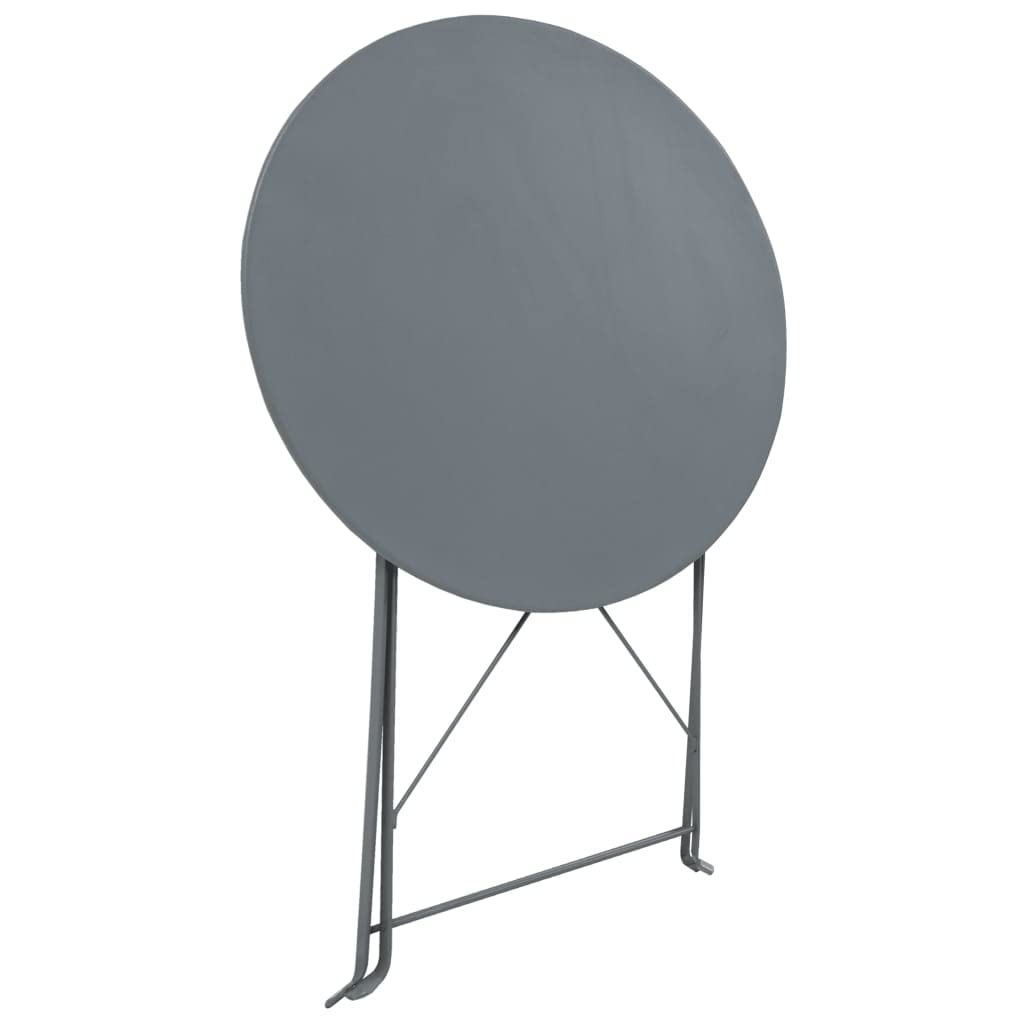 vidaXL Heim & Garten Bistro-Set Stahl Bistroset Grau klappbar