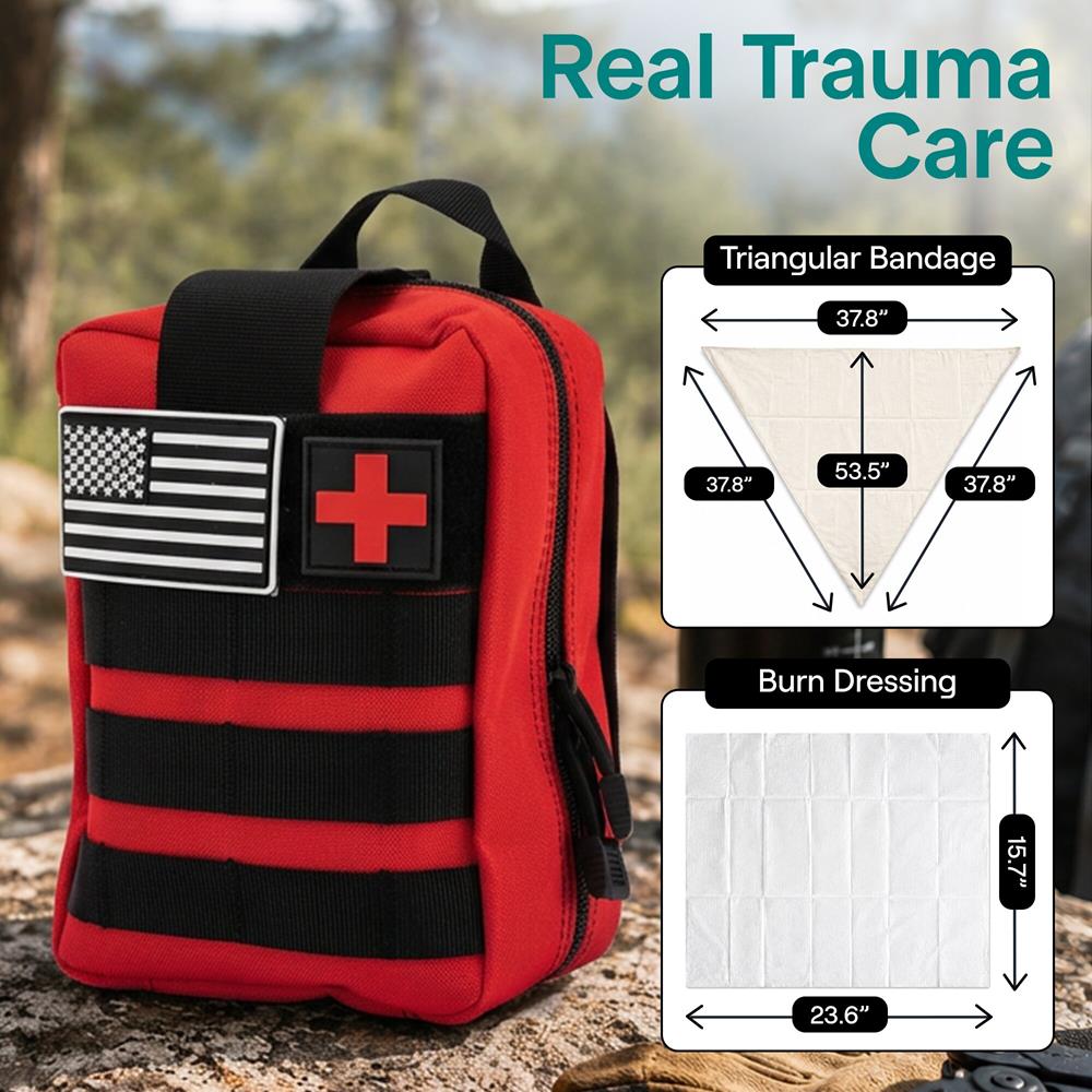 Serenelife Erste Hilfe Set Survival Kit Rot SLSRVLKTFARD