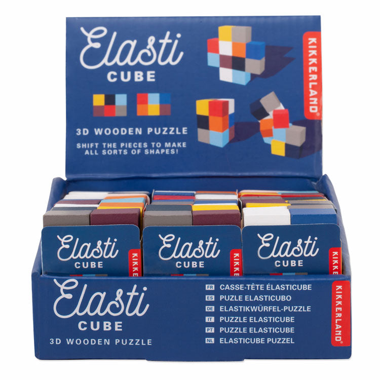 Kikkerland Play Elasti Cube 3D Holzpuzzle Fidget