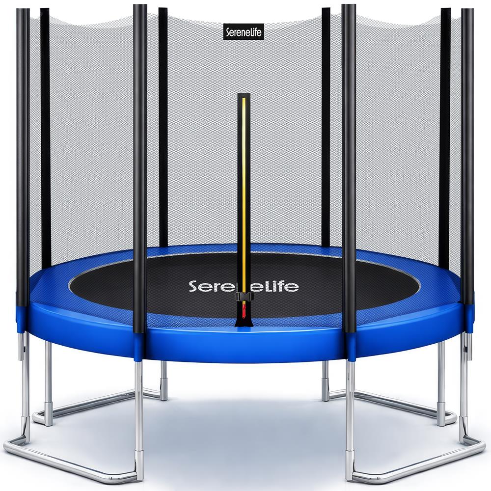 Serenelife Fitness 12FT Outdoor Trampolin Blau mit Netz