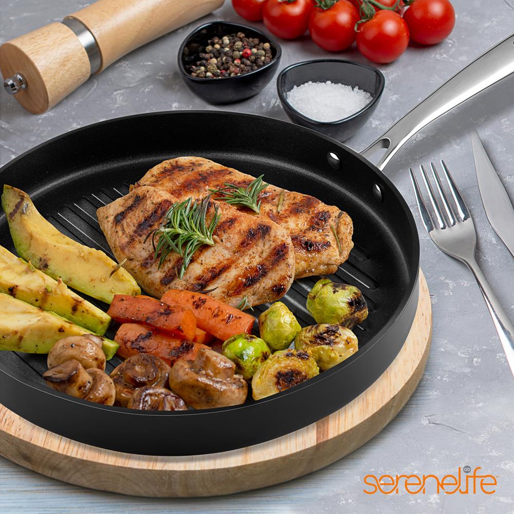 Serenelife Cookware Grillpfanne Antihaft 30cm 5Qt