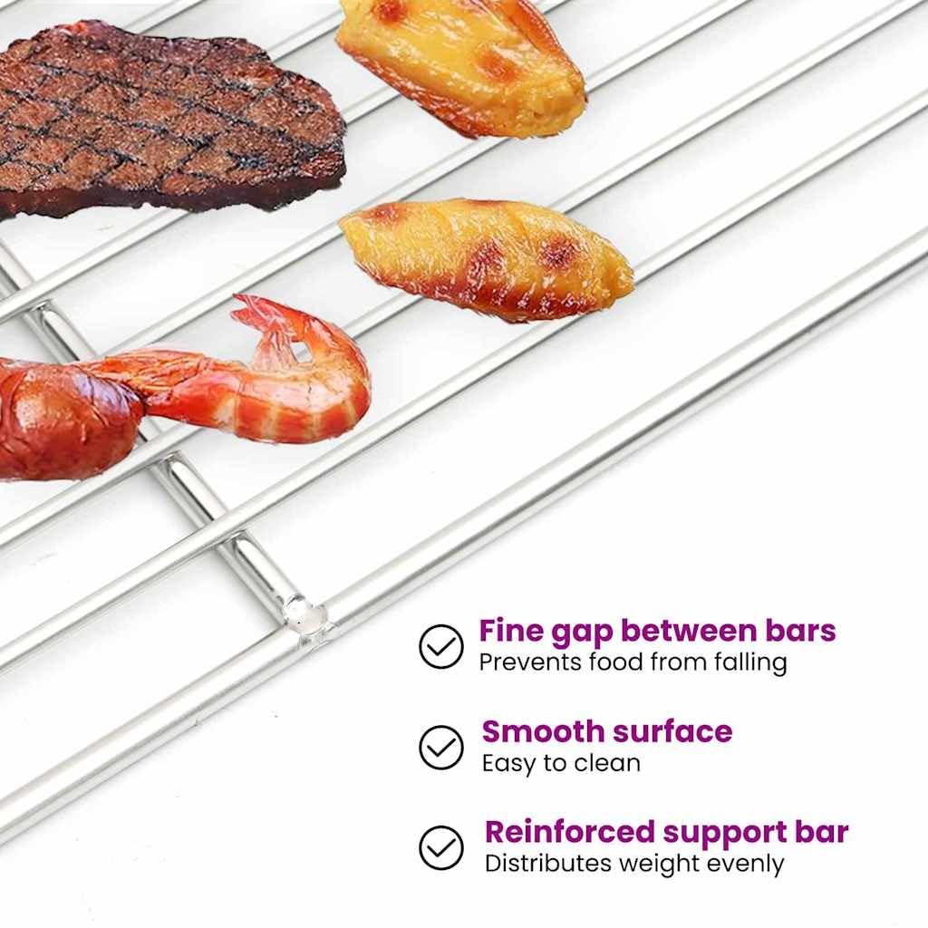 vidaXL Grillrost 40x30 cm Edelstahl Silber rechteckig