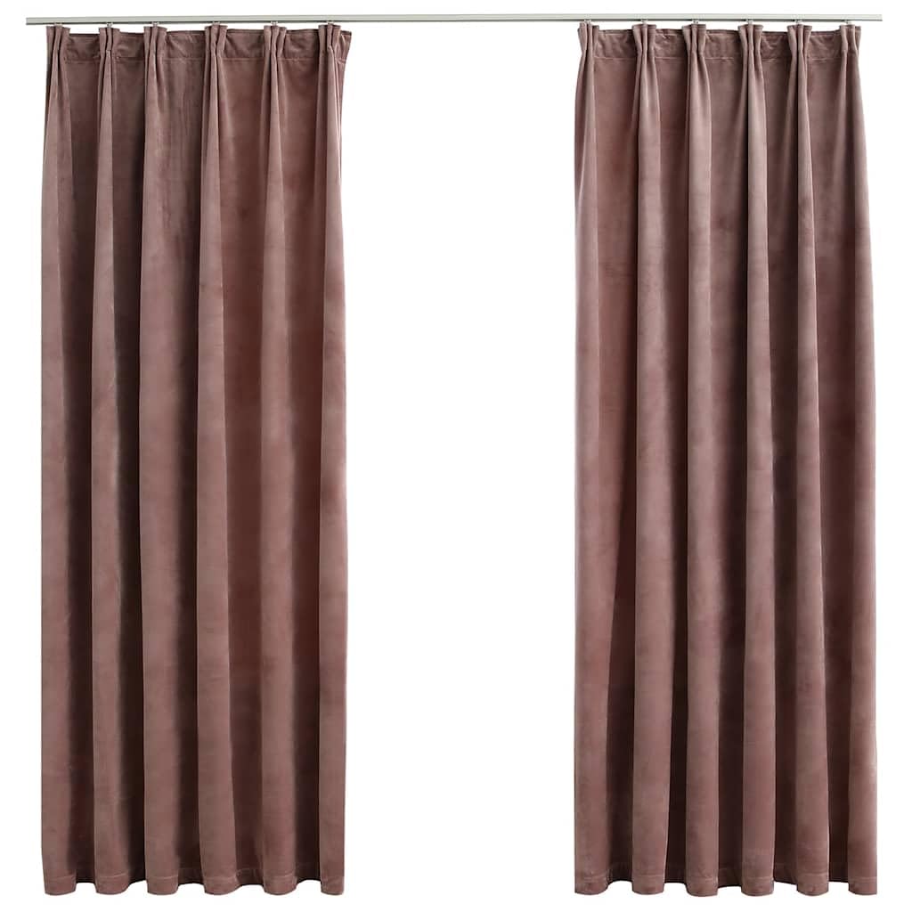 vidaXL Vorhang Samt Creme 140x175cm Verdunkelung 2er Pack