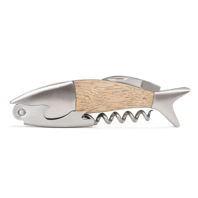 Kikkerland Fish Korkenzieher Holz Weinöffner Fisch