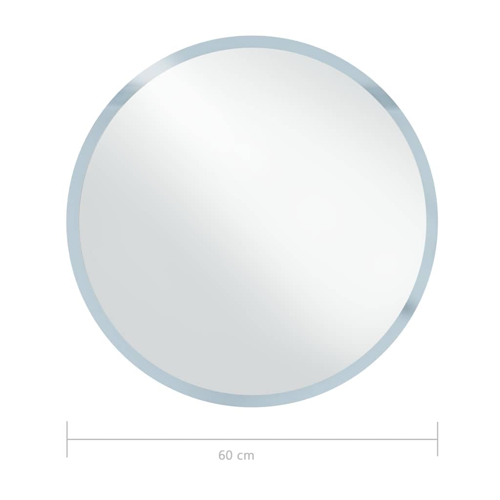 vidaXL Heim & Garten Badspiegel LED Rund 60cm Silber IP44