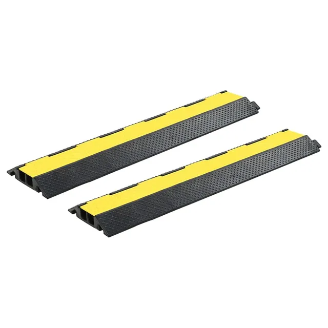 vidaXL Kabelbrücken 2 Stk. 2 Kanäle Gummi 101,5 cm