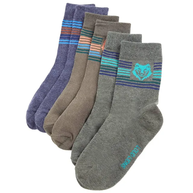 vidaXL Baby & Kleinkind Kindersocken 5 Paar 23-26 Löwe Baumwolle