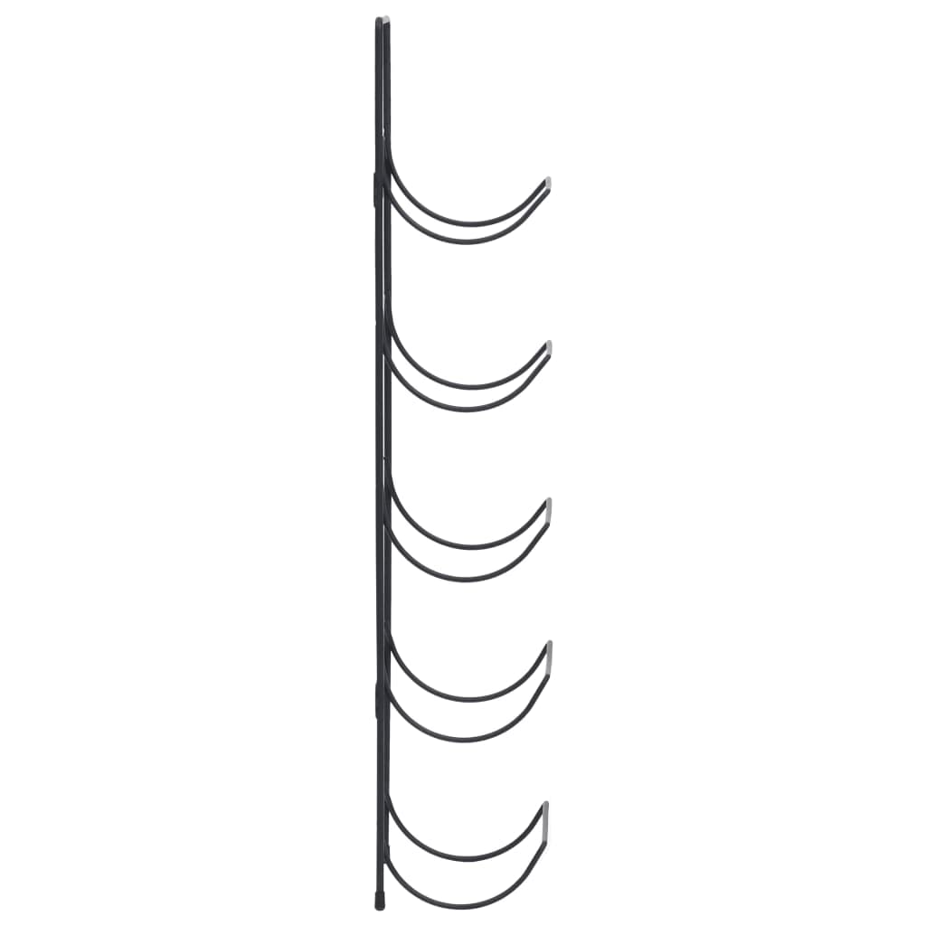 vidaXL Weinregal Wand 5 Flaschen Schwarz Eisen