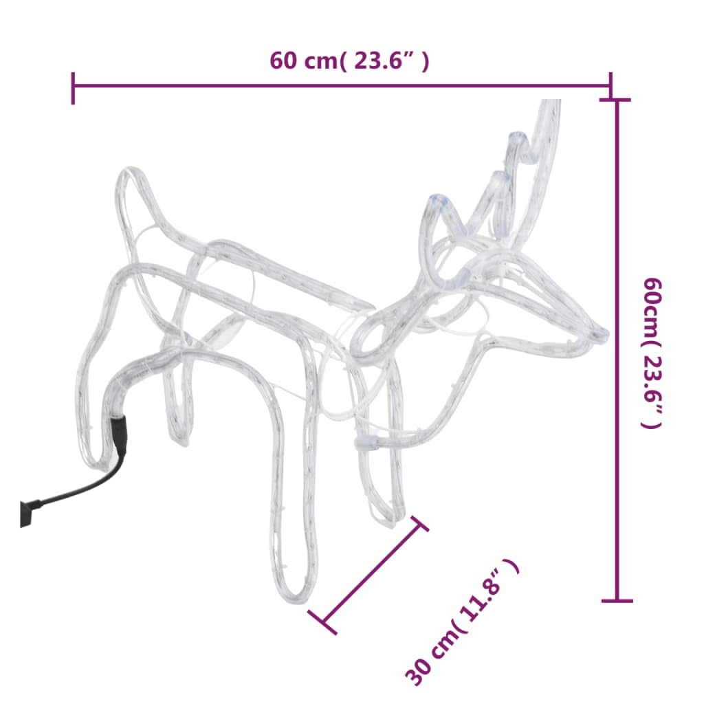 vidaXL Heim & Garten Rentier Silhouetten Leuchtfigur warmweiß 60x30x60 2Stk