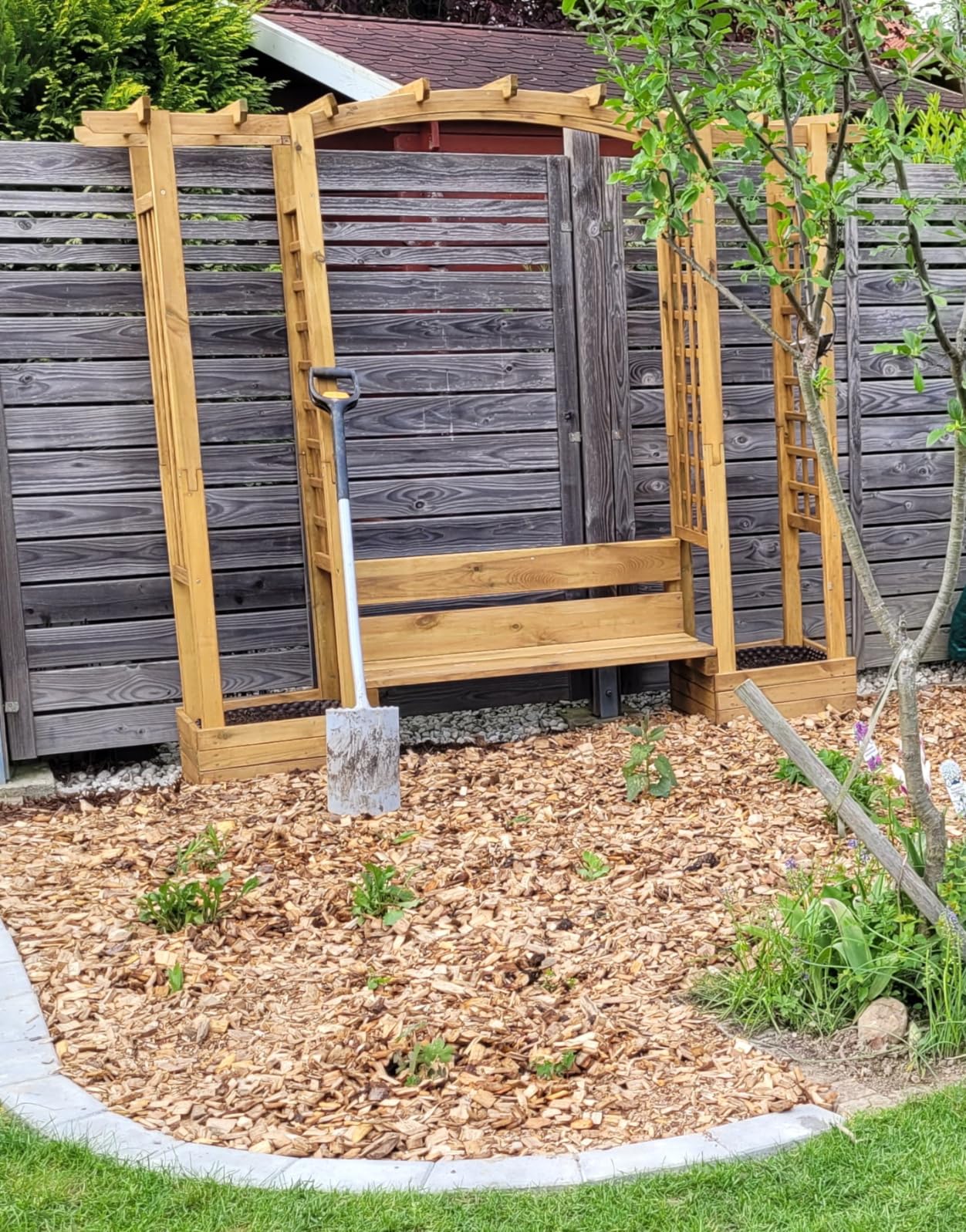 vidaXL Garten Pergola mit Bank Kiefernholz Rankgitter