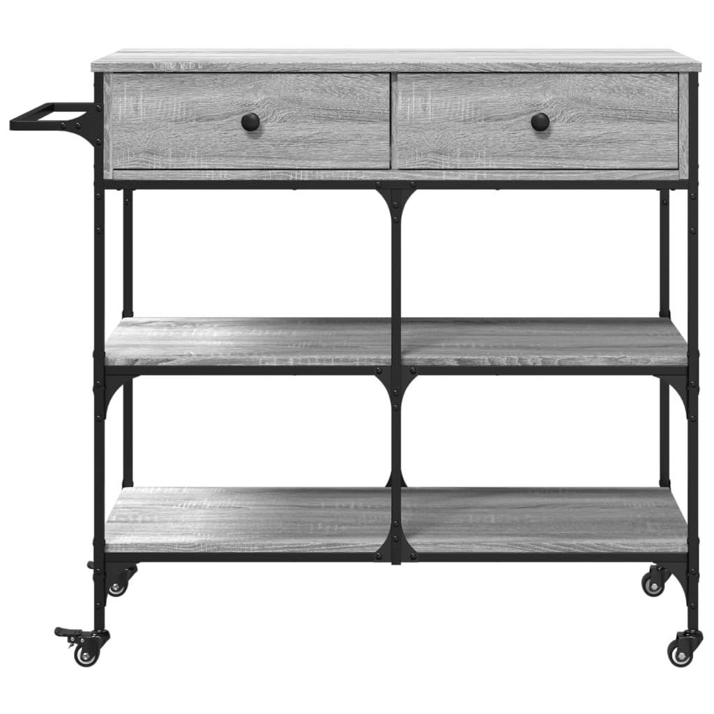 vidaXL Küchenwagen Grau Sonoma 105x42x95 cm Rollen