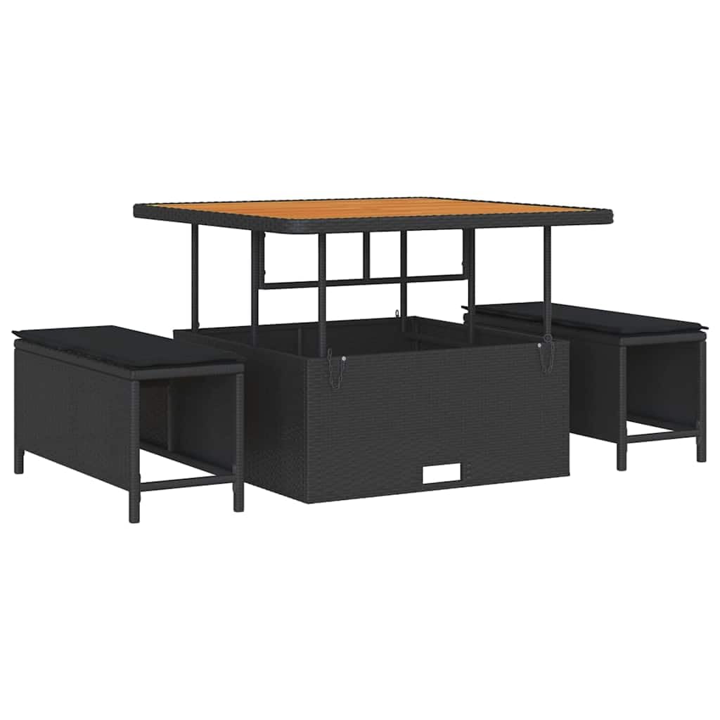 vidaXL Heim & Garten Gartensofa-Set 8-tlg Schwarz Poly-Rattan