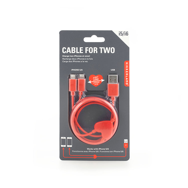 Kikkerland Cable for Two iPhone Ladekabel dual Lightning