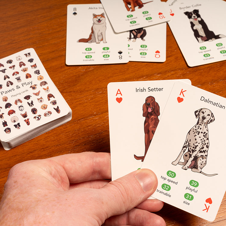 Kikkerland Play Paws & Play Spielkarten Hunde Standardblatt