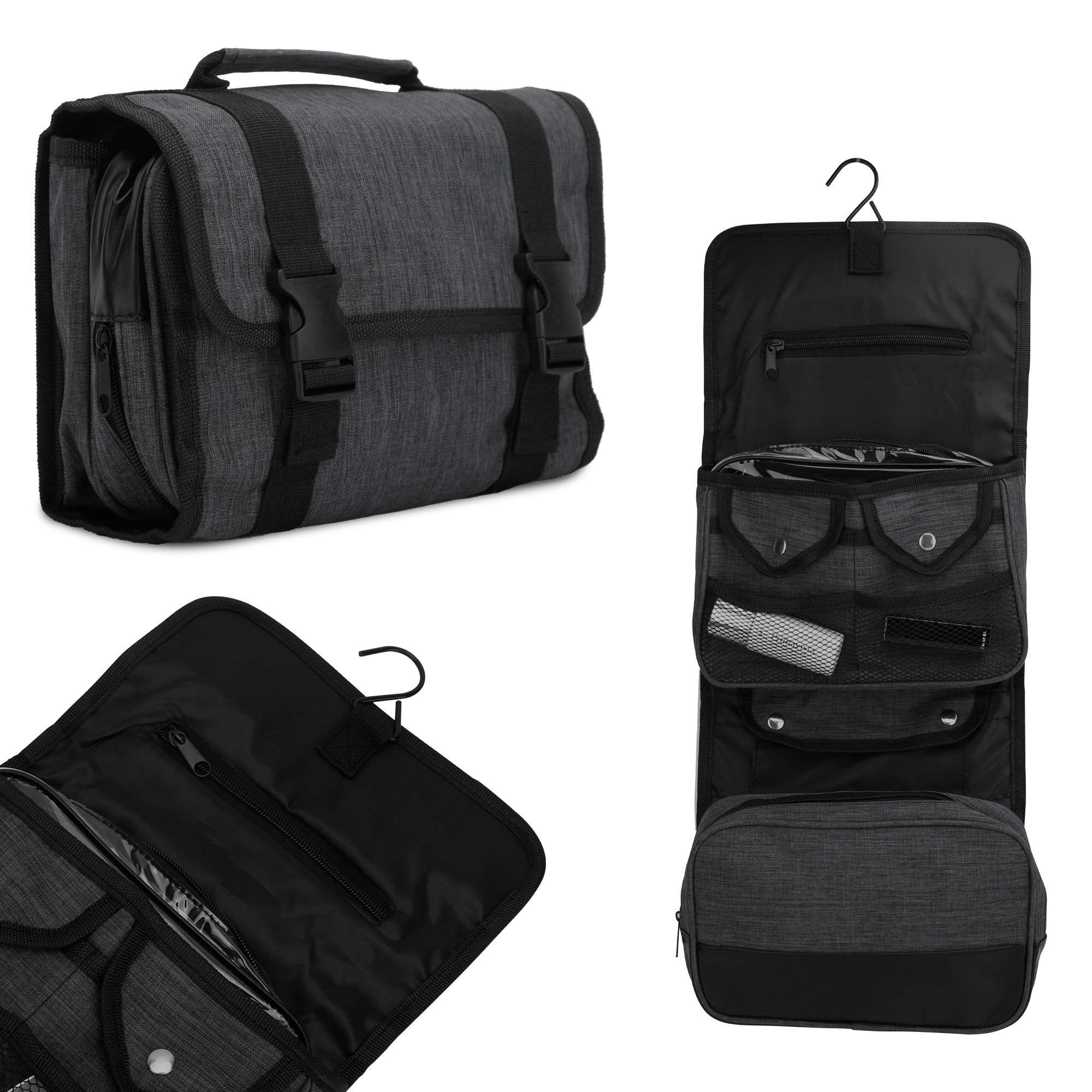 Intirilife Reisetasche Weekender Schwarz Handgepäck Faltbar 25x58 cm