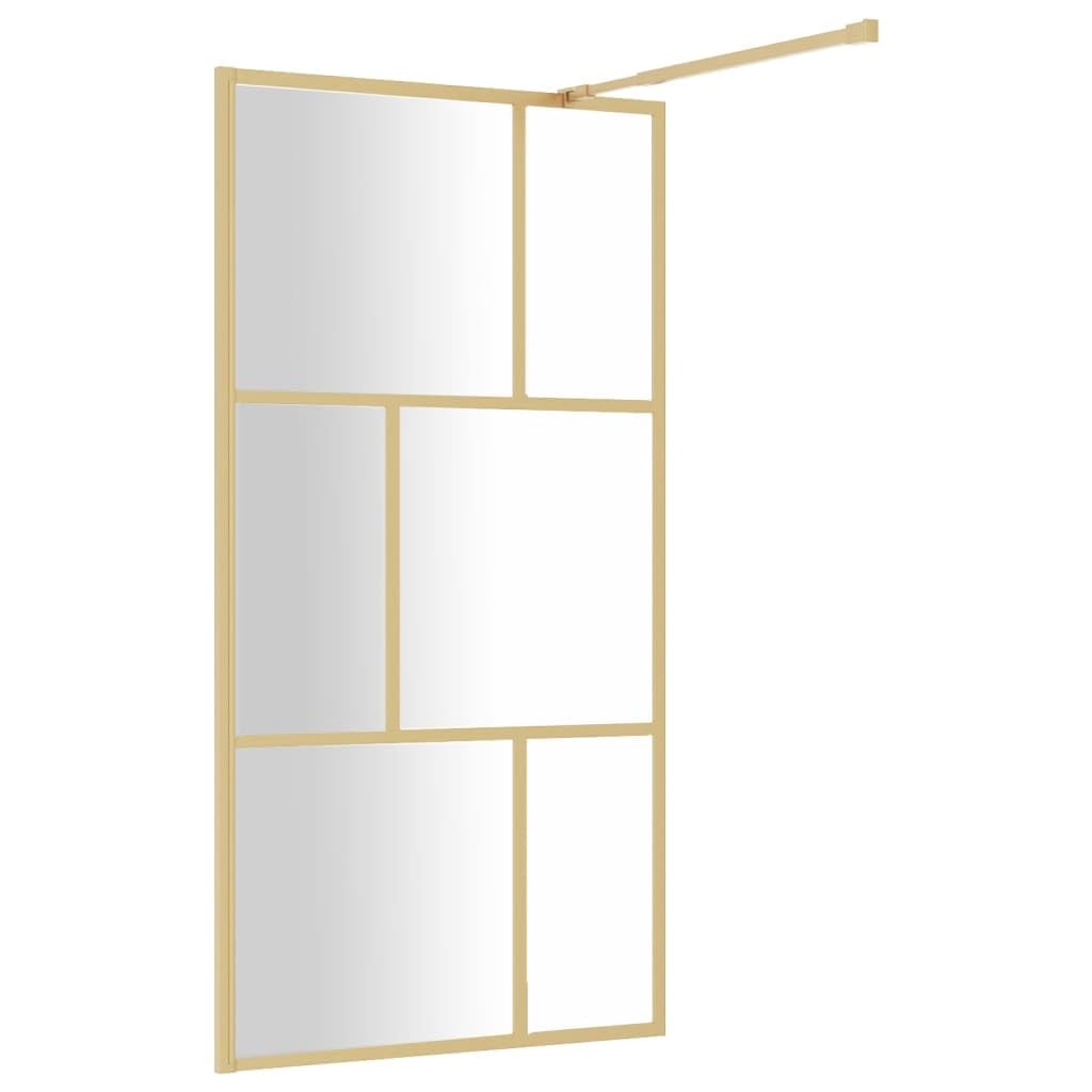 vidaXL Duschwand Gold 115x195cm ESG-Klarglas begehbar