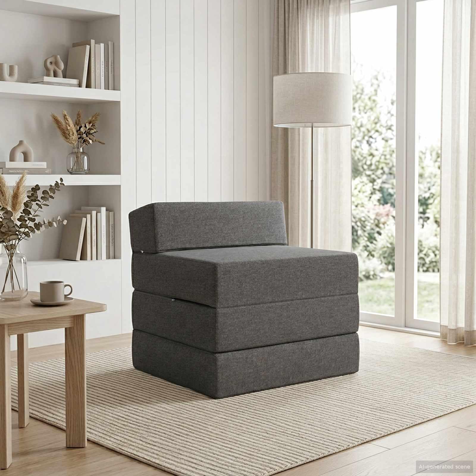 vidaXL Möbel Schlafsofa Klappbar Hellgrau 70 cm Stoff Polyester