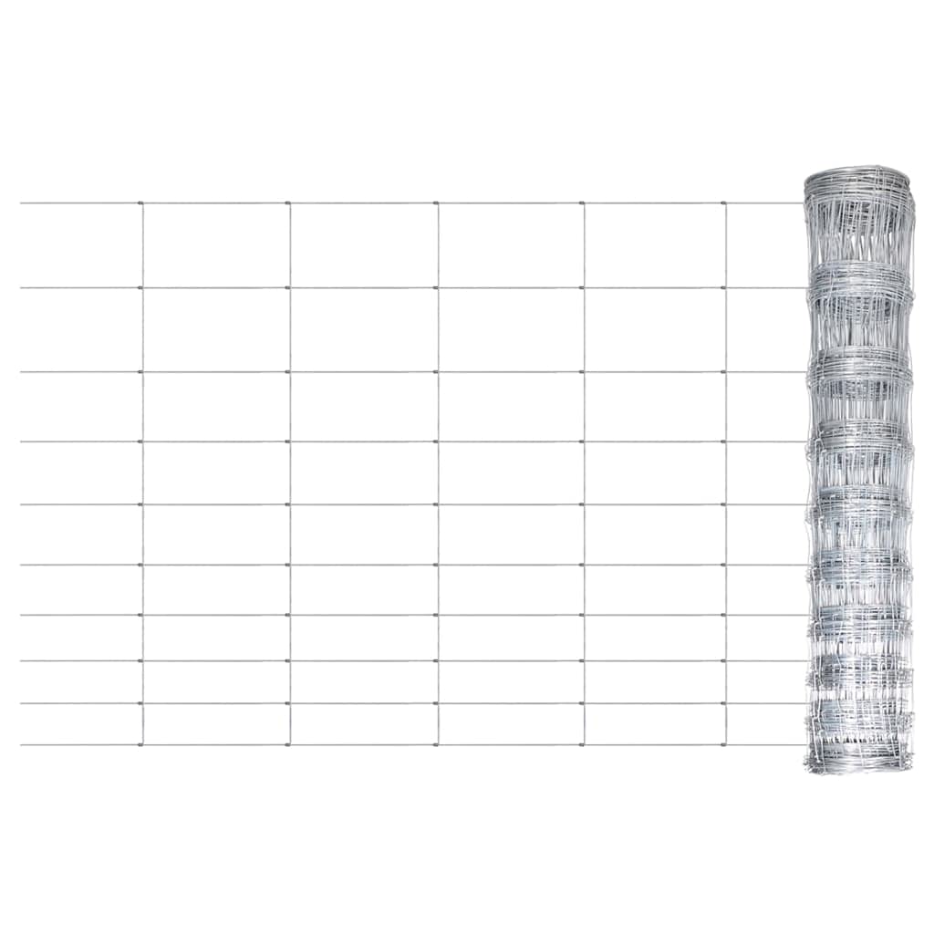 vidaXL Gartenzaun Drahtzaun verzinkt 50x1m silber
