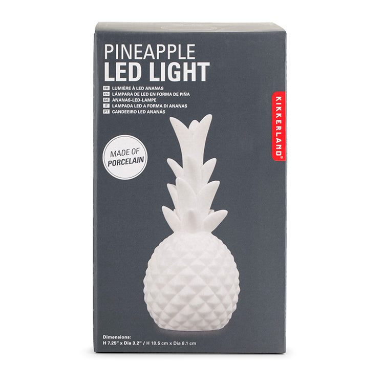 Kikkerland Home Ananas LED Lampe Porzellan warmweiß