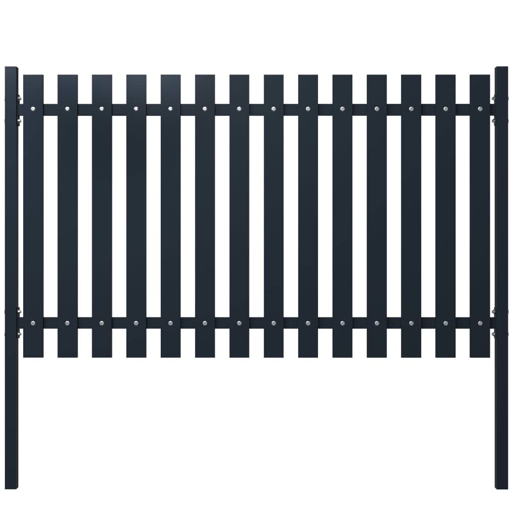 vidaXL Heim & Garten Zaunelement Anthrazit Stahl 174,5x100cm