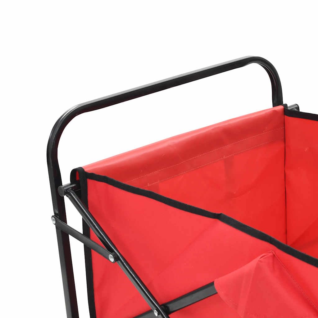 vidaXL Heim & Garten Handwagen klappbar Rot Stahl 75 kg