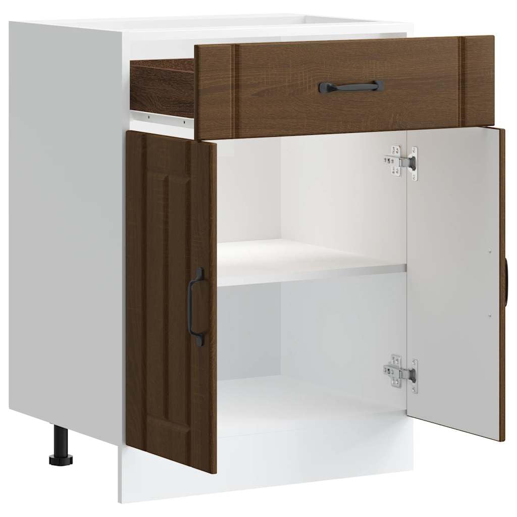 vidaXL Lucca Küchen-Unterschrank Braune Eiche 80x46x81,5 cm