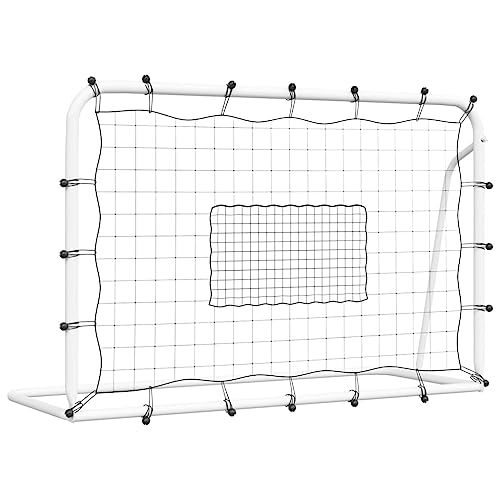 vidaXL Sportartikel Fußball-Rebounder 184x61x123 cm Stahl PE weiß