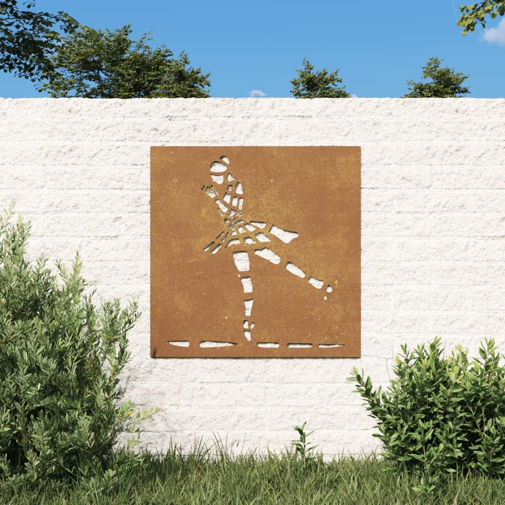 vidaXL Heim & Garten Wanddeko Balletttänzerin Cortenstahl 55x55 cm