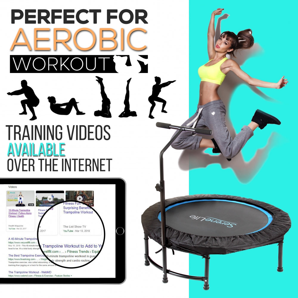 Serenelife Trampolin Mini Klappbar mit Haltestange 120kg