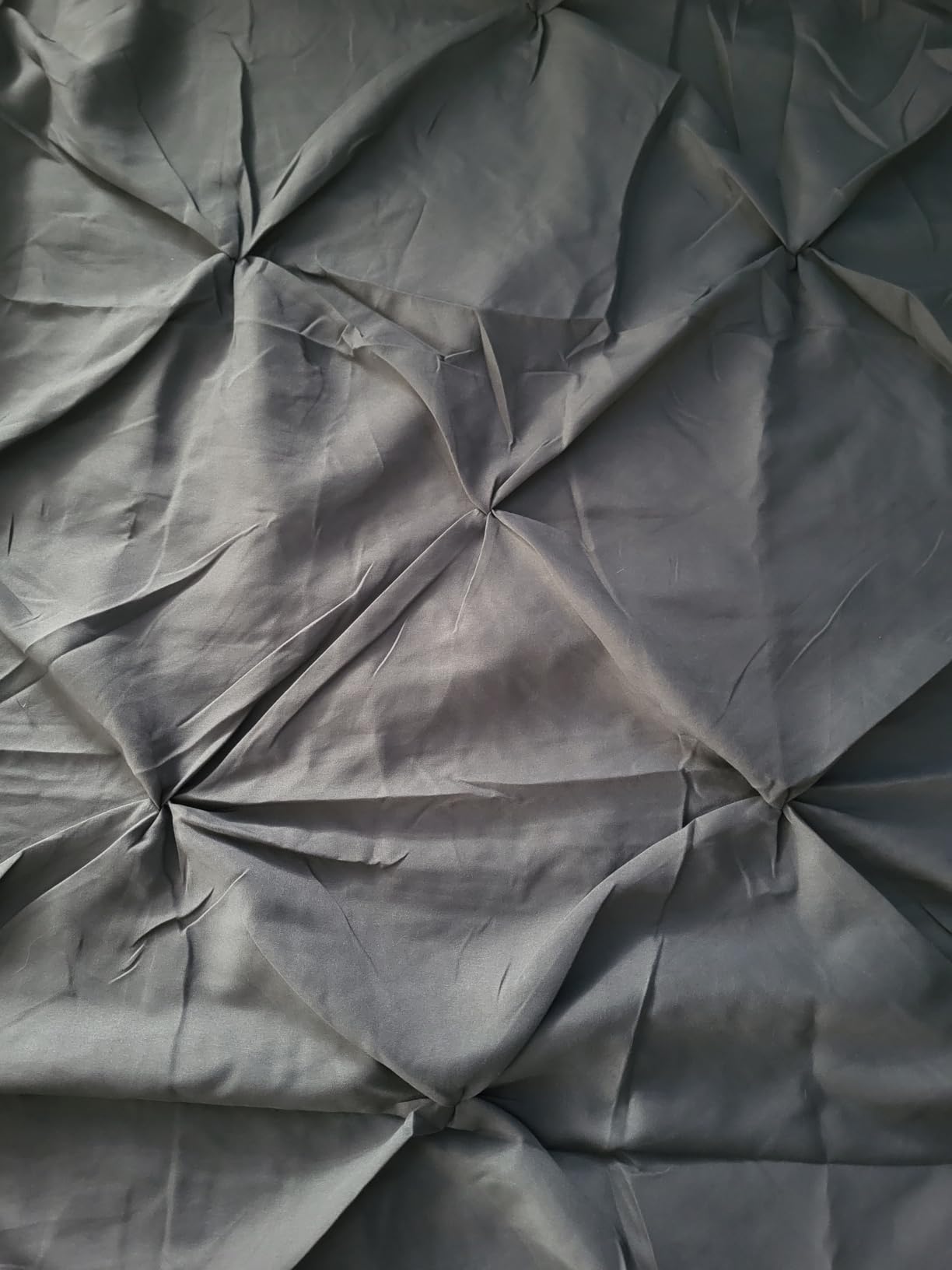 Intirilife Bettwäsche 135x200 Dunkelgrau Raffung Set