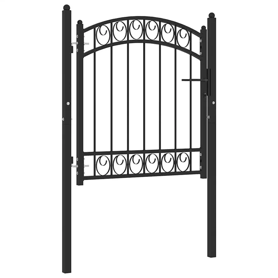 vidaXL EMMEN Zauntor 104x86cm Stahl Schwarz Bogen