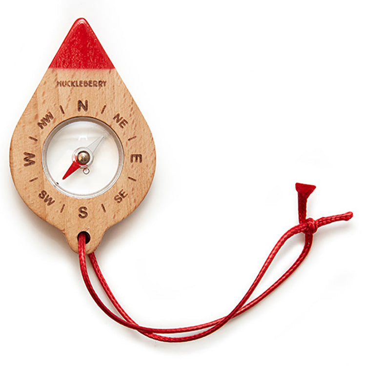 Kikkerland Huckleberry Compass Kompass Holz Kinder