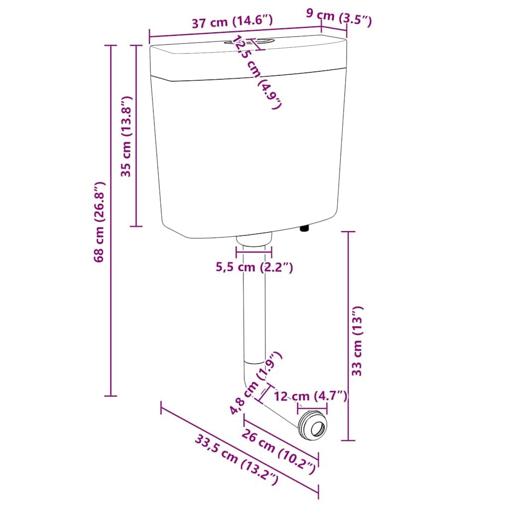 vidaXL Heim & Garten Aufputz-Spülkasten 3/6L Grau Spartaste