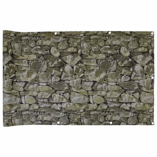 vidaXL Sichtschutzmatte Steinoptik Grau 700x120 cm PVC
