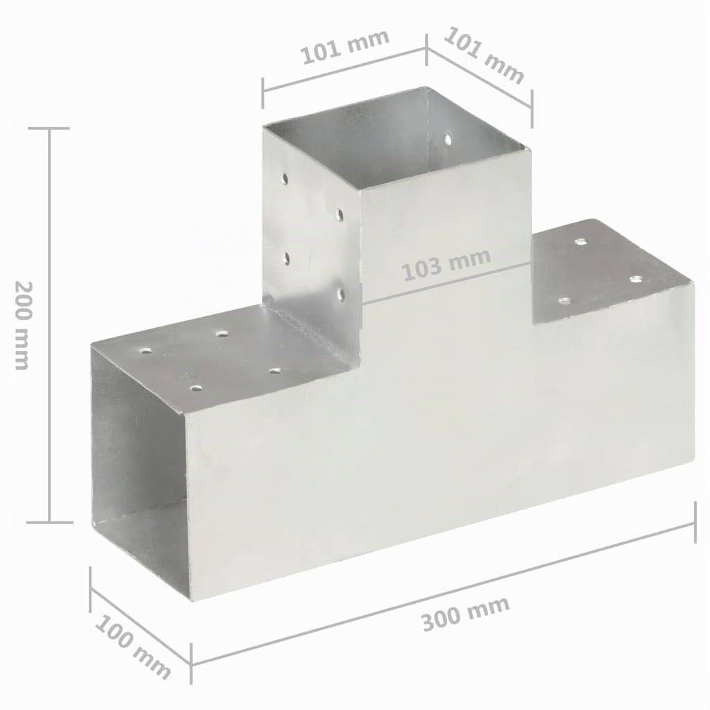 vidaXL Pfostenverbinder T-Form 101x101 mm Verzinkt Metall