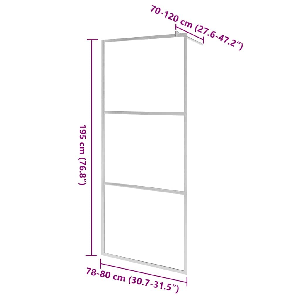 vidaXL Duschwand begehbar 80x195 cm ESG-Glas halbmattiert Alu
